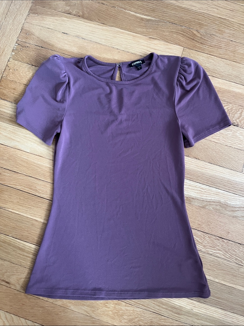 Express Mauve Puff Sleeve Short Sleeve Tee